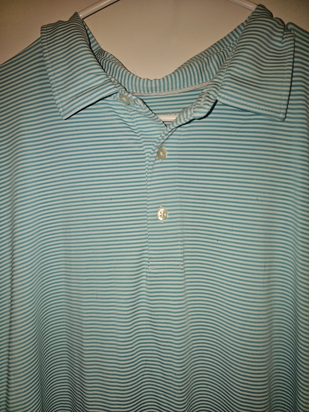 Vineyard Vines Gym NantZ Polo Shirt Men's XL Blue Striped Performance Golf Pique - Picture 3 of 6